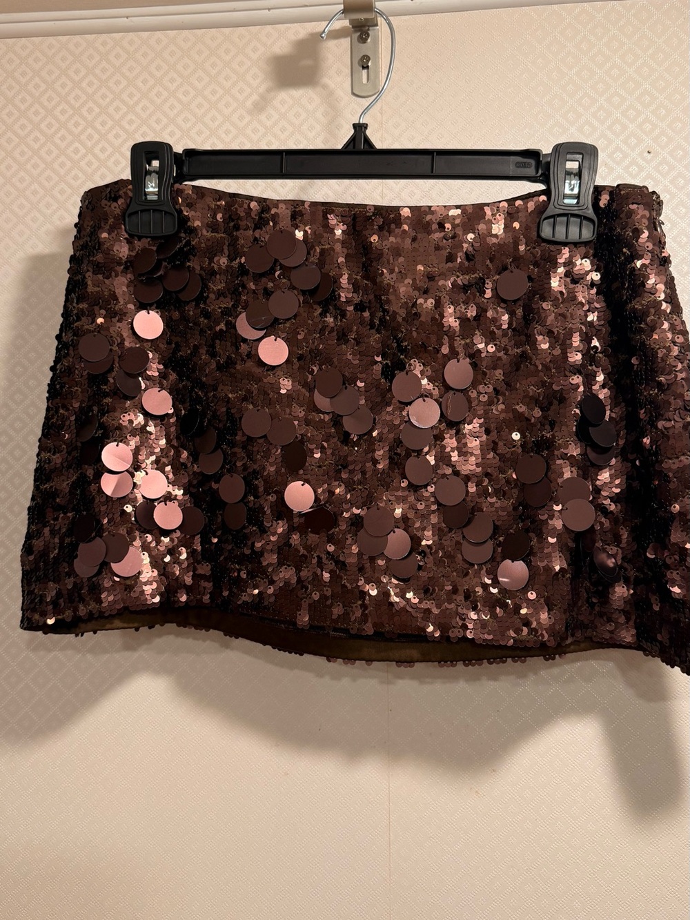 Anthro Sequin Mini Skirt in Dusty Rose - Picture 10 of 16